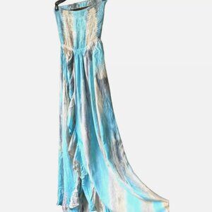 NWT Tiare Hawaii Eri Maxi Dress in pretty Turquoise Tie dye